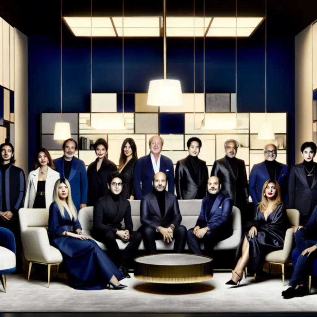 Intervivoo tervezőcsapat portréja elegáns stúdióban